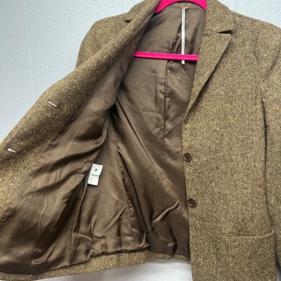 Max Studio Lambswool Blend Tweed Academia School Boy Womens Blazer Jacket Size 4 - Picture 6 of 12